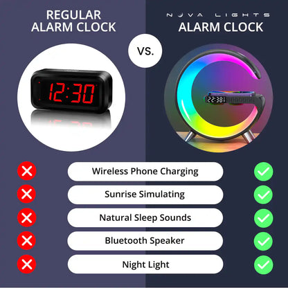 Smart LED wireless charging alarm clock — comparison vs. other alarm clocks