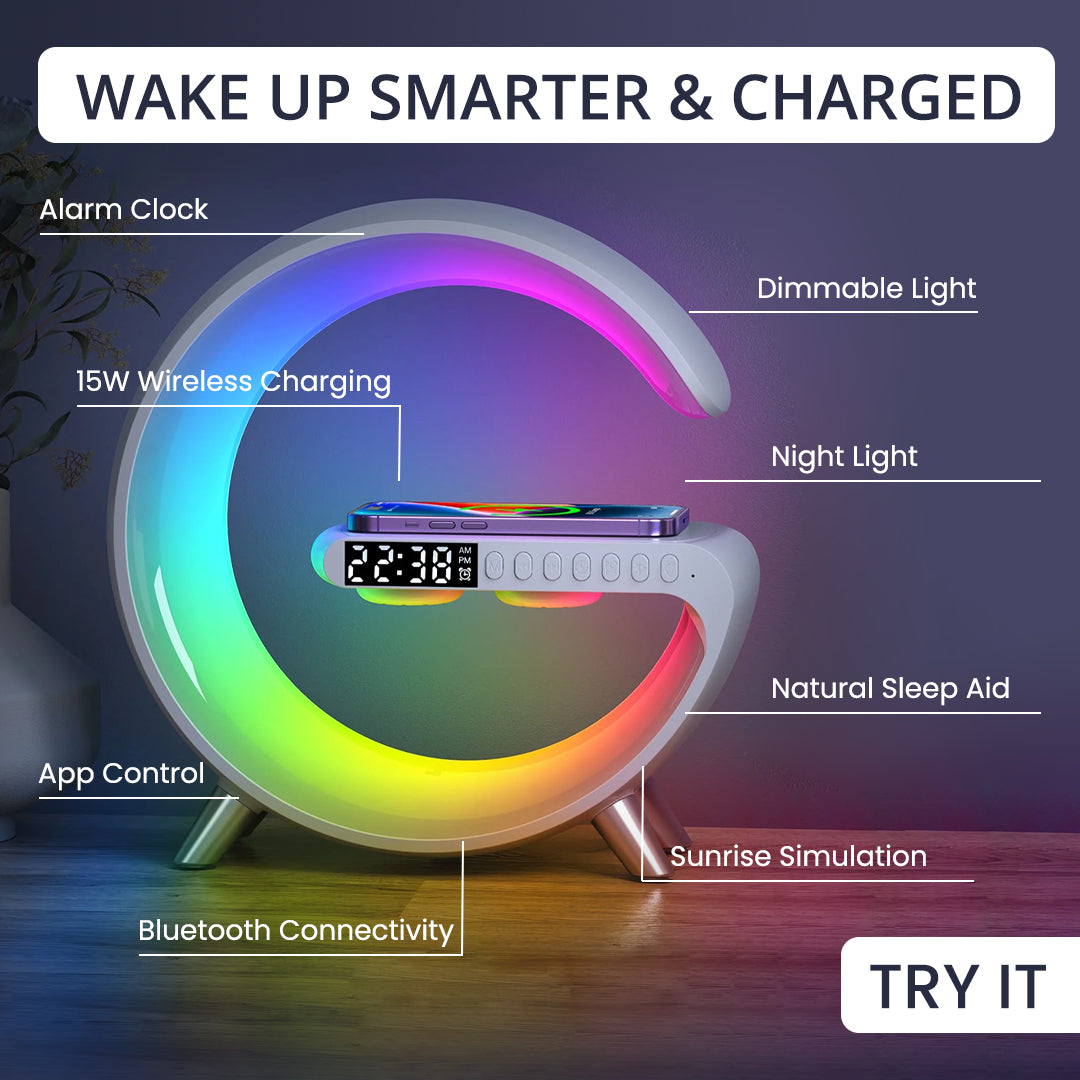 Smart LED Wireless Charging Alarm Clock - Nova Lights