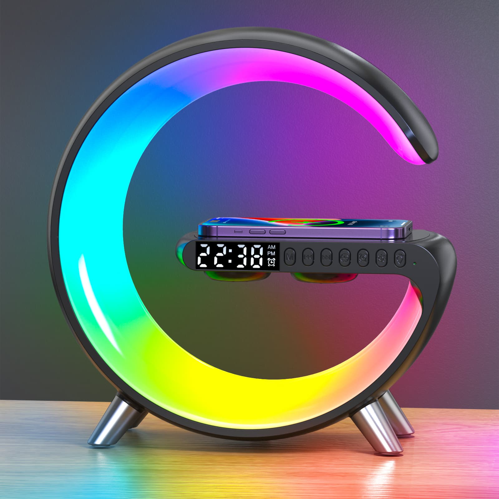 Smart LED Wireless Charging Alarm Clock – Nova Lights